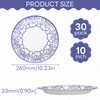 30 Count Large Paper Plates 10 Inch, Blue Floral Disposable