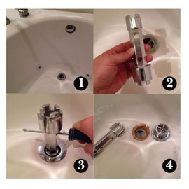 Tub Drain Remover Wrench Heavy Duty Bath Plug Removal Tool Double Ended Bathtub Shower Closet Accessories for Bath Drains