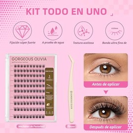 100 Piezas Set de Pinzas Para Pestañas Postizas Autoadhesivas,Las Pestañas Postizas Adhesivas no Requieren Pegamento ni Desmaquillante,Solo Hay que Pr