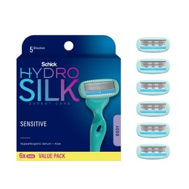 Schick Hydro Silk Schick Hydro Silk Sensitive Razor Blade Refills, 6 Count | 5-Blade Sensitive Skin Razors for Women | Womens Razor Refills for Sensitive Skin