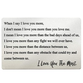 Engraved Wallet Insert Anniversary Idea for Men, I Love You, Boyfriend Card, Metal Wallet Card Insert, Mini Love Note, Anniversary Card from Wife, Anniversary Cards for Husband, Deployment Idea