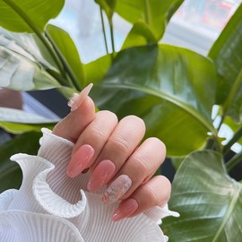 Only I seeHandmade nail tips - Short Almond / 나만봄수제네일팁 - 숏아몬드