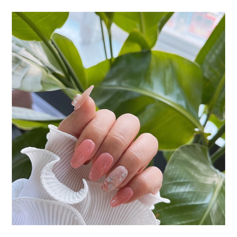 Only I seeHandmade nail tips - Short Almond / 나만봄수제네일팁