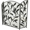 Deco 79 Metal Scroll Foldable Mesh Netting 3 Panel Fireplace