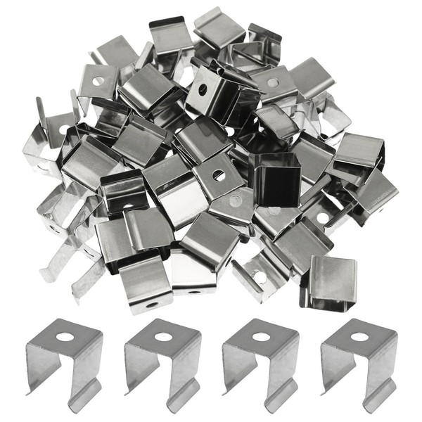 yyangz 60PCS Stainless Steel Light Strip Fixing Clips with Screws