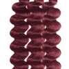 Habiliana Human Hair Bundles 10 12 14 Inch Burgundy 99J