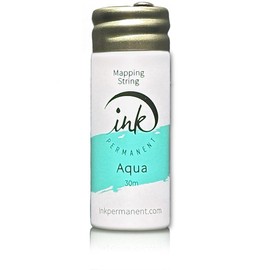 Ink Permanent White Brow Mapping String [100 Ft Bottles - 30 m] Pre-Inked Mapping String for Permanent Makeup and Microblading Supplies | Brow Mapping Kit | Mapping String for Brow Mapping (Aqua)