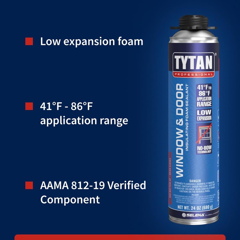 Window & Door Insulating Foam Sealant with No-Bow Technology, High