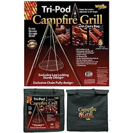 Wilcor Campfire Tri-Pod Grill (Adjustable Height & Quick Setup)
