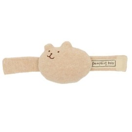 pompkins BABY Y-1066 Organic Cotton 100% (Rabbit/Bear/Puppy Series) Wrist Rattle, Made in Japan, Bear (Brown)