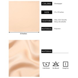 AWAYTR 35” Satin Head Scarves Women Like Silk Scarf Hair Bandanas Women Matte Neck Scarf Head Wrap Hair Headscarf (Champagne)