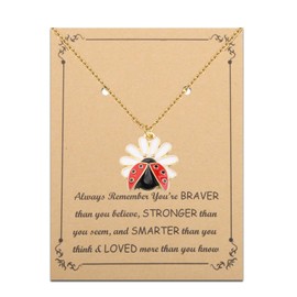 FUSTMW Ladybug Pendant Necklace Bracelet Ladybug Gifts Jewelry Ladybug Necklace Charm Inspirational Gifts for Women (ladybug nc gold)