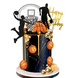 20 decoraciones para tartas de baloncesto, decoración de pasteles con temática de estrella de baloncesto para decoración de fiesta de cumpleaños, decoración de fiesta de baloncesto
