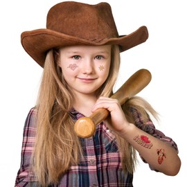 55pcs Cowgirl Temporary Tattoos for Kids, 12 Sheets Pink Rodeo Western Disco Bachelorette Fake Tattoo Stickers for Girls Birthday Party Favors Decoration Supplies Goodie Bag Fillers