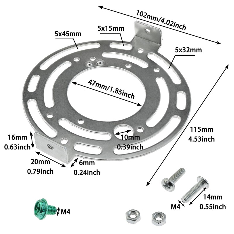 LUORNG 115mm (4.53 inch) Universal Light Fixture Mounting Bracket Kit,