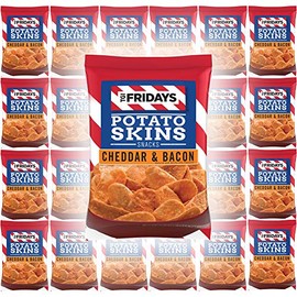 TGI Fridays Potato Skins Snacks, Cheddar & Bacon, 1oz Bag (Pack of 24, Total of 24 Oz)