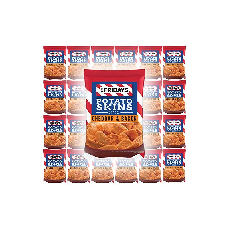 TGI Fridays Potato Skins Snacks, Cheddar & Bacon, 1oz Bag