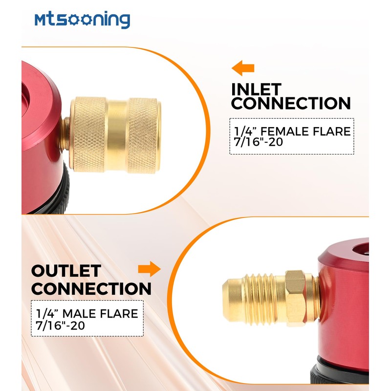 Mtsooning Nitrogen Purge Tool, HVAC Purge Nitrogen Flow Regulator, Red