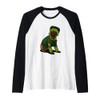 Frankenstein Pug in Green Costume Raglan Baseball Tee