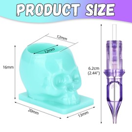ATOMUS 40pcs lila Tattoo Patrone Nadeln 10pcs 1003RS 5RS 7RS 9RS Tattoo Nadeln für Tattoo Gun Stift Shader Muster mit 20pcs Einweg Schädel Tinte Tassen für Stift Rotary Machine Tattoo Supplies