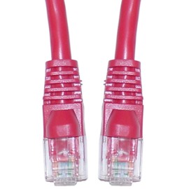 CableWholesale Cat5e Ethernet Crossover Cable, 24AWG, RJ45 Gold Plate Connector, Snagless Boot 4 Pair Stranded Copper Unshielded Twisted Pair (UTP) Internet Network Patch Cable, 1 Foot, Red