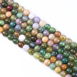 Natural Gemstone Beads for Jewellery Making, 8 mm Polished Round Smooth Stone Beads, Real Stone Beads for Bracelet Making