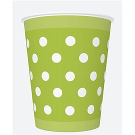 Maki Polka Dots Green Party Paper Plates Round 18cm Strong 100% Biodegradable Plastic Free Disposable Tableware Plates Party Supplies for Garden Party Picnics FSC Certified - (Pack of 8)