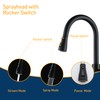 Black Kitchen Sink Faucets with Pull Down Sprayer, Single Handle