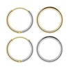 Longbeauty 4 Pieces 16G Seamless Piercing Rings Stainless Steel Septum