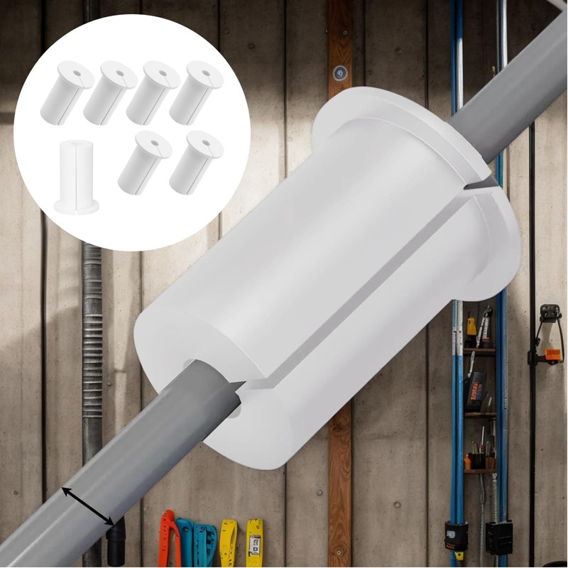 Pack of 7 Wall Feed-Through for Cable Management Set, Wall