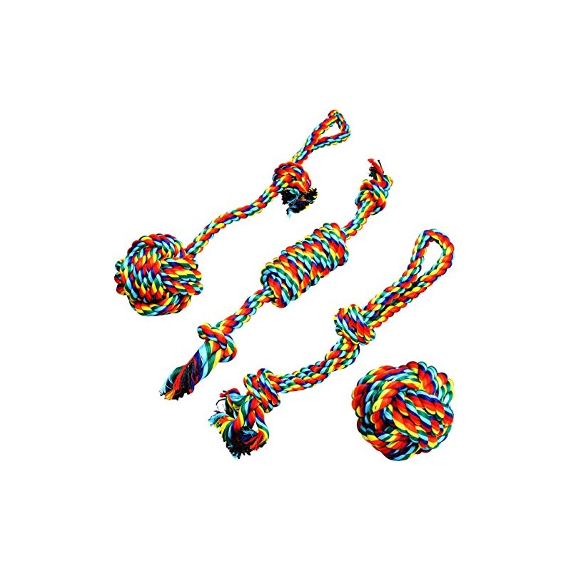 ERKOON Juego de Juguetes de Cuerda para Perros, Pelota de