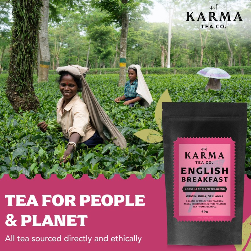 KARMA TEA CO.| English Breakfast Loose Leaf Tea, 40g (32cups)