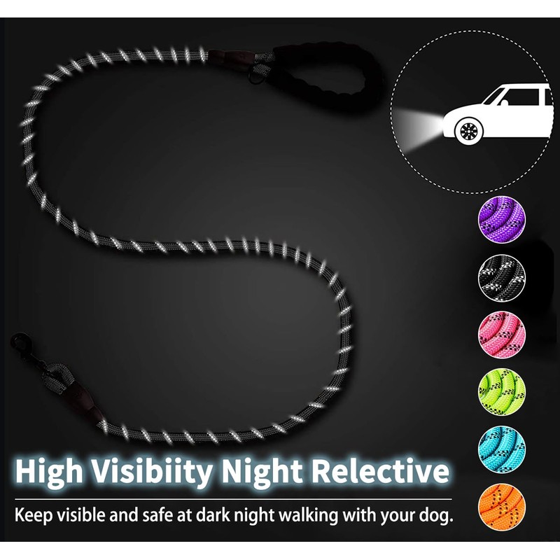 COOYOO Dog Leash 5/6 FT with Comfortable Padded Handle and
