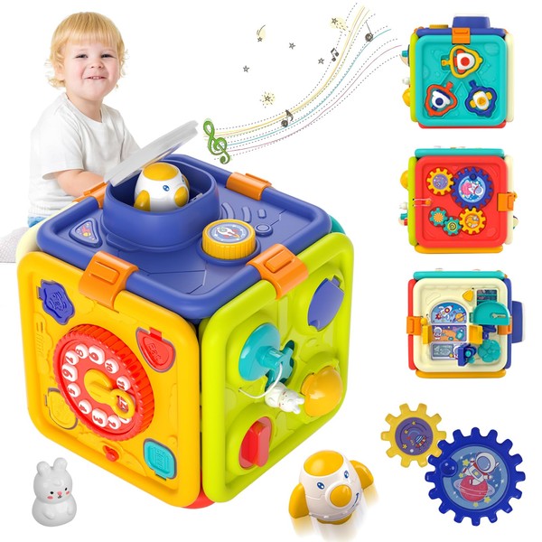 XIAPIA Montessori Toys for 1 Year Old Baby, 6-in-1 Sensory