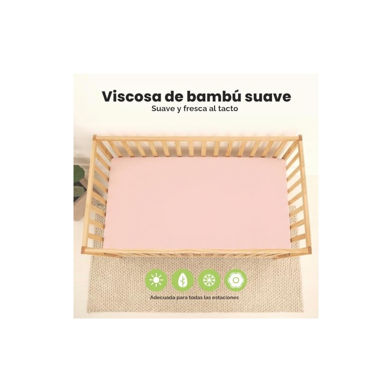 Paquete de 2 sábanas impermeables para cuna de bebé para