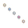 CZ Flower with Opal Center Internally Threaded 14GA Dermal Anchor