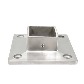 Stainless Steel 316 Grade Floor or Wall Base Flange for 1-1/2" x 1-1/2" Post