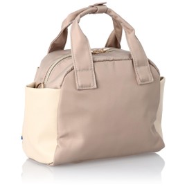 Mozu VM-6177 VM-6177 2-way Mini Boston Tote Bag with Shoulder Strap (Shoulder Strap) 2-Way Shoulder Bag, Crossbody Bag, Small Size, Lightweight, Nylon, Synthetic Leather, Beige, beige
