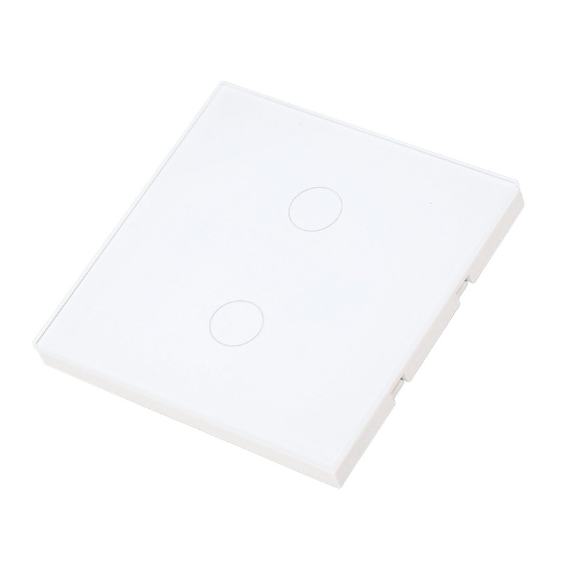 2 Gang Wall Switch with Indicator Tempered Glass Panel Touch
