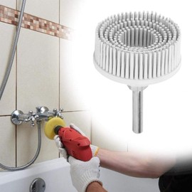 2 Inch Emery Rubber Disc Brush for Rust Removal, Grinding Wheel for Polishing, Deburring & Fine Finishing with 50#, 80#, 120# Grits (White)