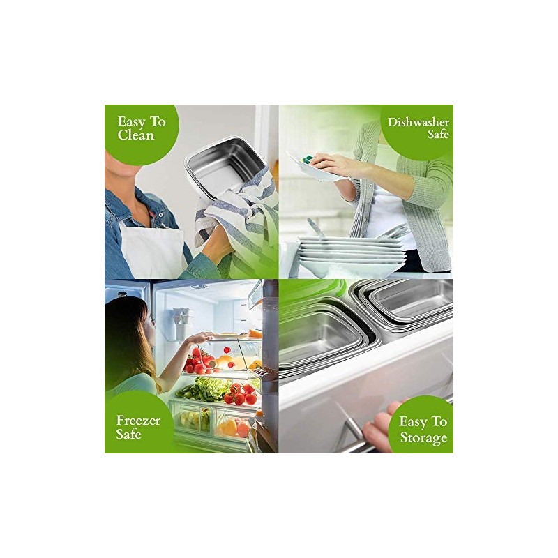 Femora Lunch Box High Steel Rectangle Container with Lock Lid