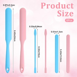 WLLHYF 6Pcs Non-Stick Wax Spatulas Set Silicone Spatula Wax Hair Applicator Removal Sticks Reusable Hard Wax-Scraper Eyebrow-Wax Sticks for Home Salon Body Use