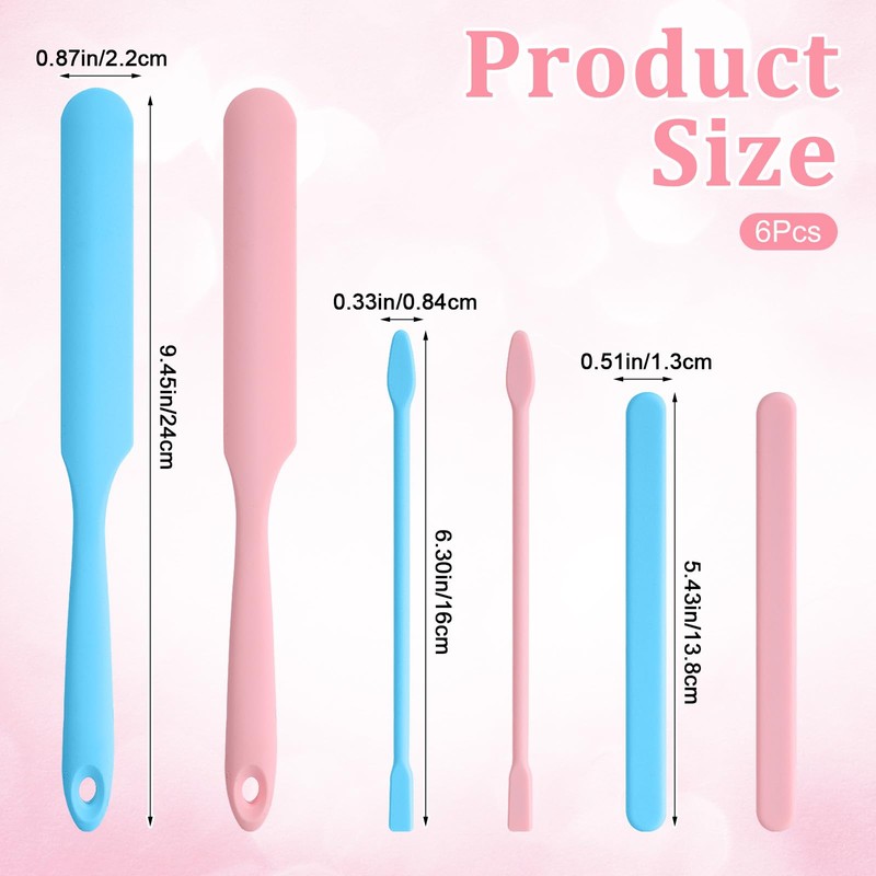 WLLHYF 6Pcs Non-Stick Wax Spatulas Set Silicone Spatula Wax Hair