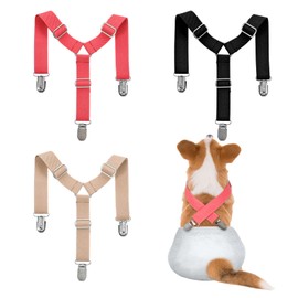 3Pcs Adjustable Dog Suspenders Dog Diaper Suspenders Diaper Keeper Dog Suspenders for Diapers Female Male Dog Pet Diapers Keeper for Dog Diapers Skirts Dresses Pants Clothes Small Medium Large Dogs