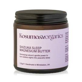 Kosumosu Organics Magnesium Butter for Sleep, Restless Legs & Muscle Recovery - UK Made & Safe for Kids - High Strength, Natural Topical Magnesium Cream - Lavender 110g
