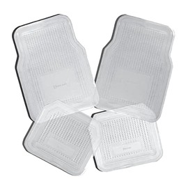 Zento Deals Car Floor Mat - Clear All Weather Floor Mat - Heavy Duty Weather Protection Mats – Universal Fit 4pc Front and Rear – Non Slip Car Van SUV Protection Liner