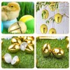 Totority 12 Pack Plastic Golden Easter Eggs Fillable Reusable for