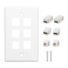 Cat 6 Ethernet Wall Plate, 6 Ports Removable RJ45 Ethernet