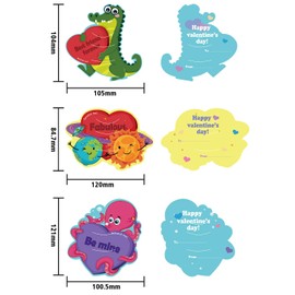 36 Pieces Valentine's Day Cards for Scratch and Sniff Pencil Toppers, 6 Unique Patterns and Scents Scratch and Sniff Cards with 36 Envelopes for School Exchange Presents Party Favors