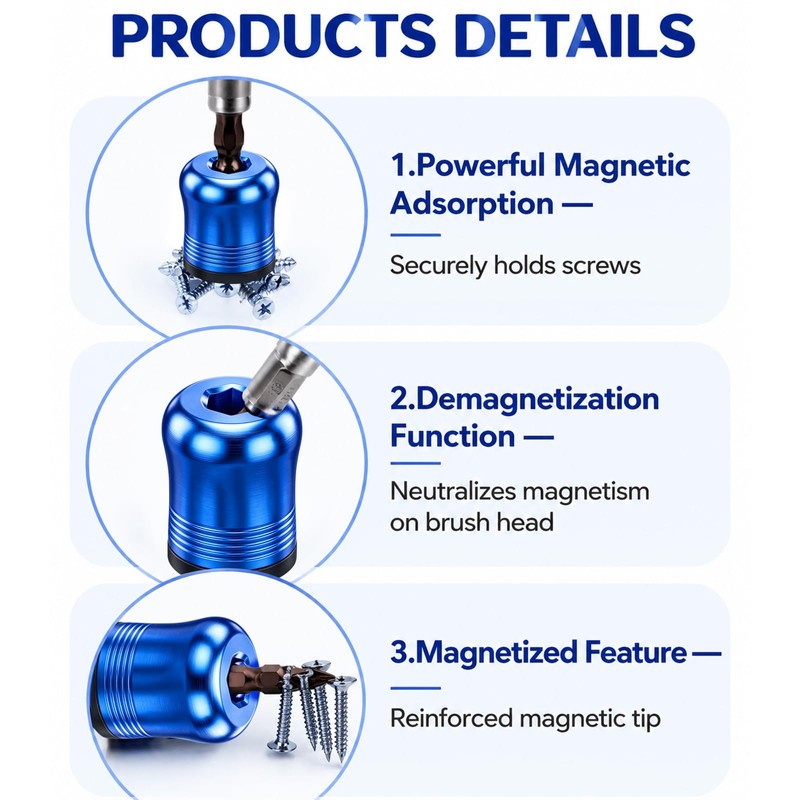 3Pcs Screwdriver Head Magnetic Ring Threaded, High Hardness Alloy Screw